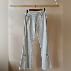 Y2K Vintage Low Rise Beige Flared Cargo Pants